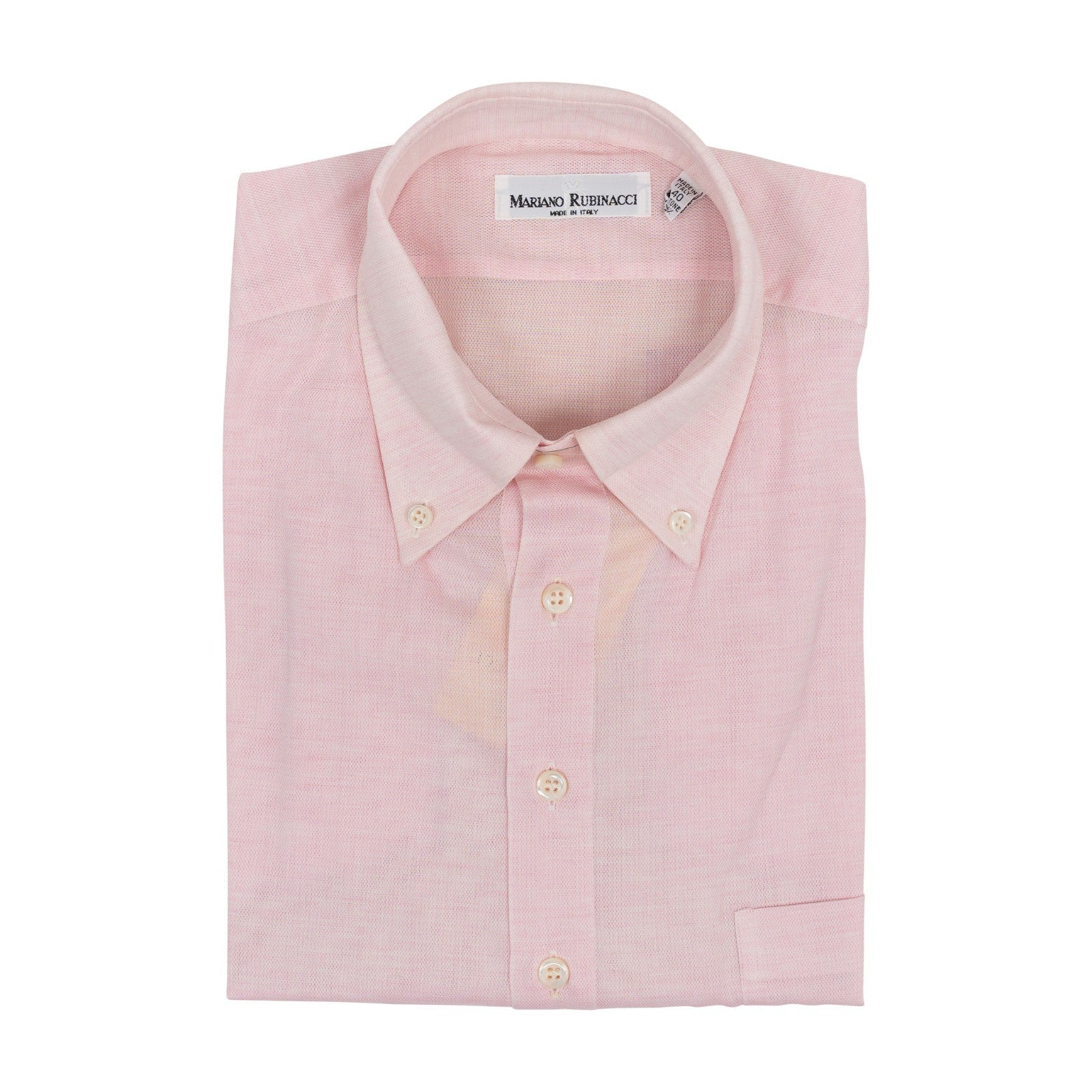 425$ RUBINACCI NAPOLI Pink Popover Shirt Cotton Button Down Classic Fit  6W