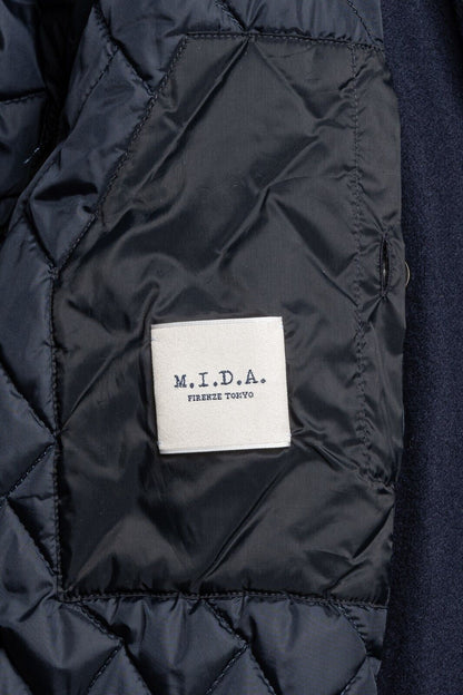 $980 MI.DA TOKYO-FIRENZE Trench Coat Cashmere Blu Filled in Cashmere 38 US 48 EU