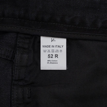 795$ ISAIA Black Washed Denim Jeans 5 Pocket Pant Cotton Slim Fit 36 US / 52 EU