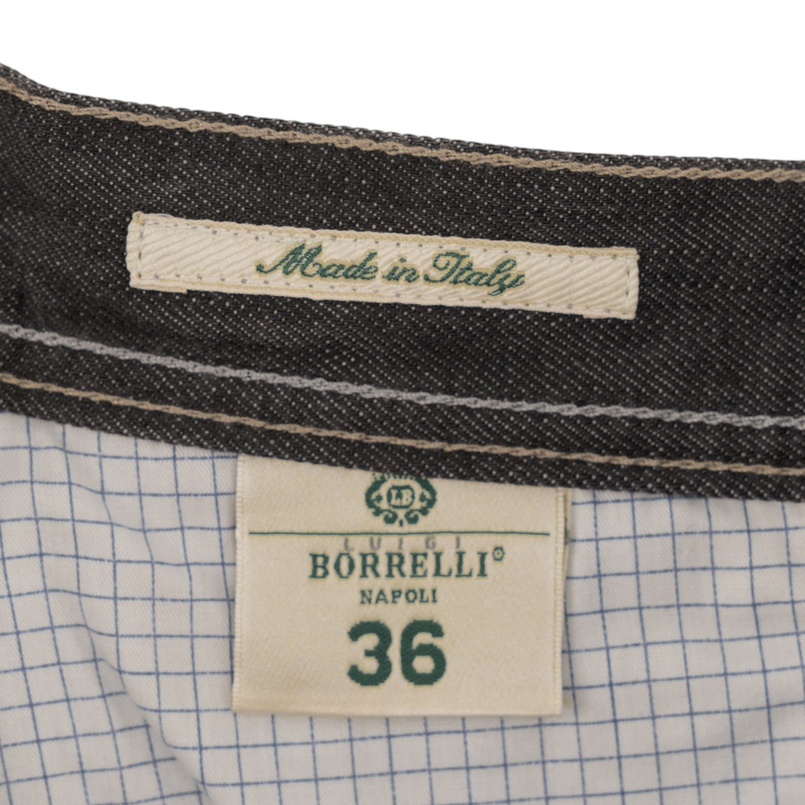 415$ LUIGI BORRELLI NAPOLI Gray Denim Jeans Pant Raw Cotton 36 US / 52 EU