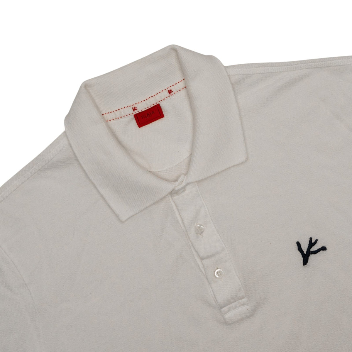 575$ ISAIA NAPOLI White Jersey Cotton Short Sleeve Polo Size M - Made in Italy