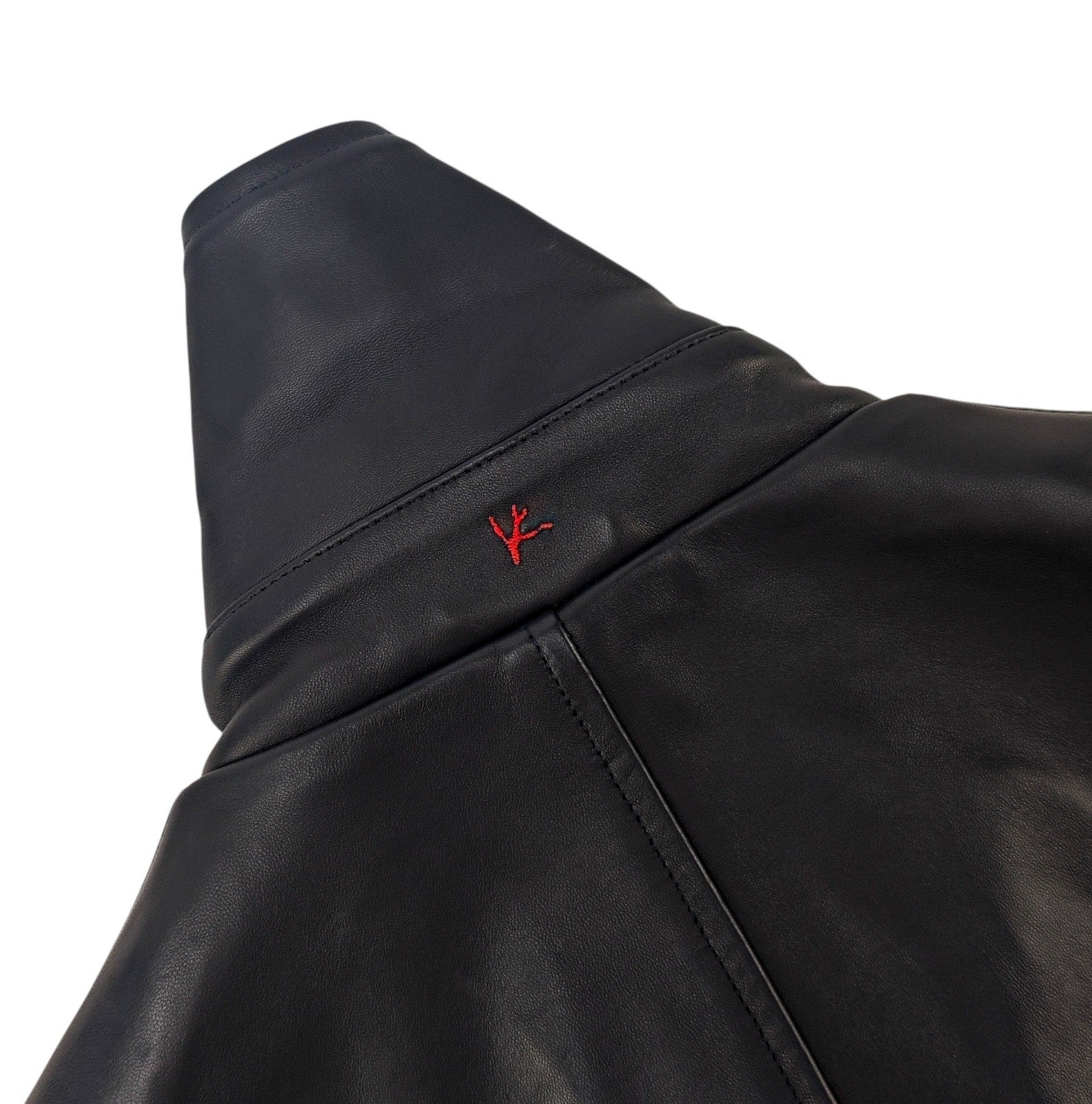 $6750 ISAIA Blue Midnight Double Breasted Peacoat Jacket Lambskin 38 US / 48 EU