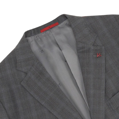 $6700 ISAIA NAPOLI "Capri" Gray Suit Fine Wool Plaids 48 US / 58 EU 8R