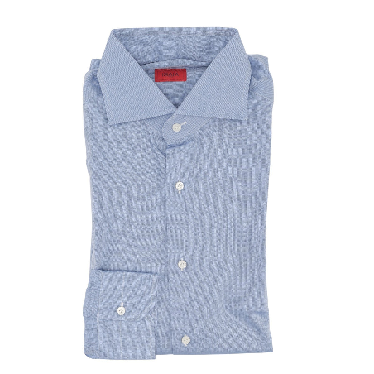 750$ ISAIA "Mix" Dress Shirt Blue Oxford Cotton Hand - Sewn 15.75 - 40