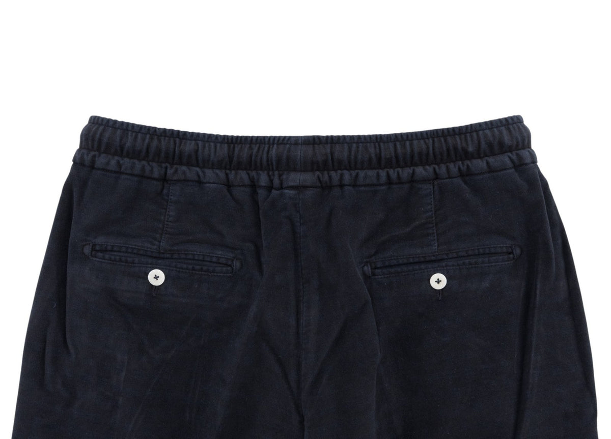 1050$ ISAIA Blue Navy Drawstring Pant Velvet Cotton Regular Fit  34 US / 50 IT