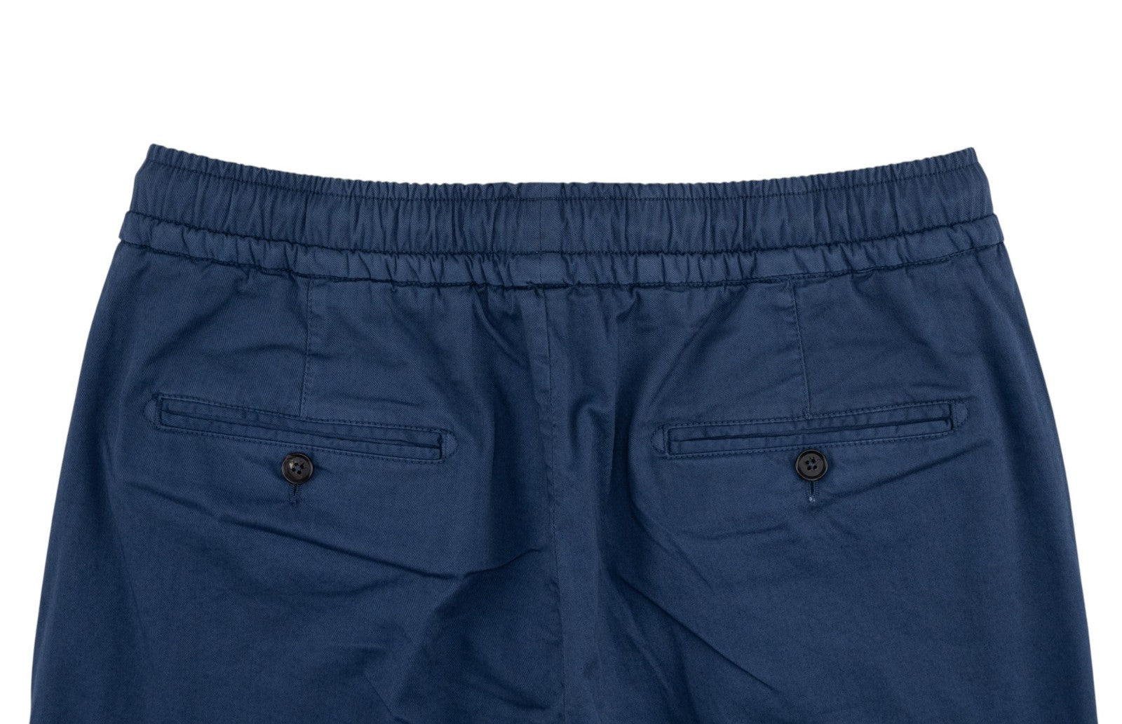 1150$ ISAIA NAPOLI Blue Drawstring Pant Slim Tapered Fit Cotton 32 US / 48 EU