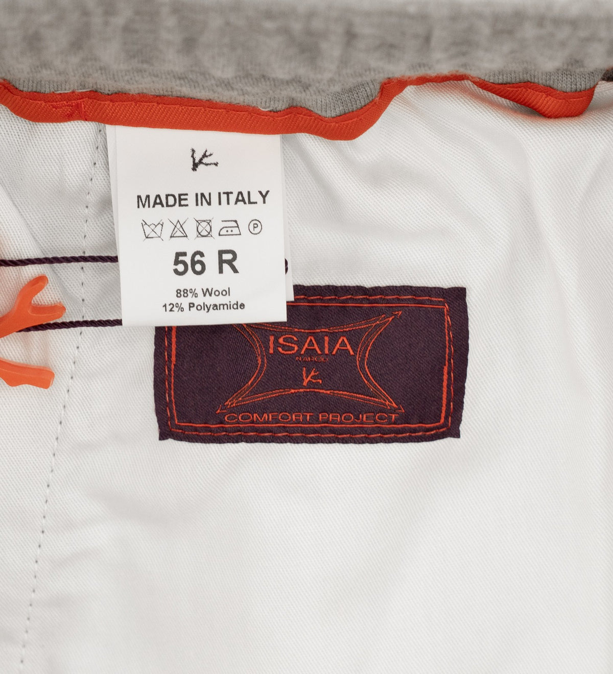 1285$ ISAIA NAPOLI Gray Drawstring Pant Jersey Wool Relaxed Fit 40 US / 56 EU