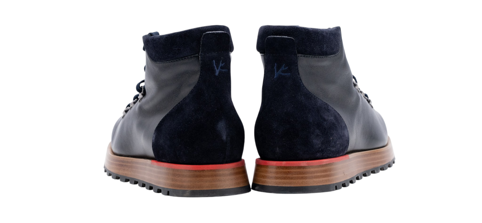 ISAIA NAPOLI Navy Suede Calfskin Leather Hiking Boots Shoes 9 UK / 10 US / 43