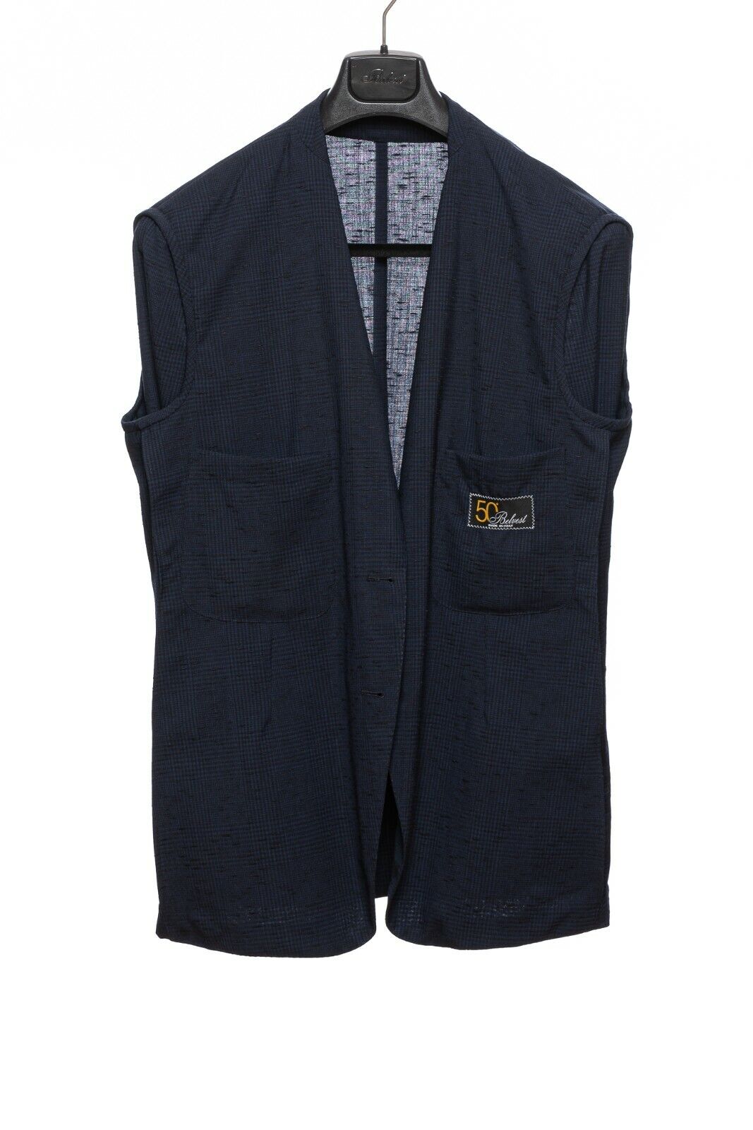 1980$ BELVEST Dark Blue Glen Plaid Light Wool Jacket Blazer 42 US / 52 EU 8R