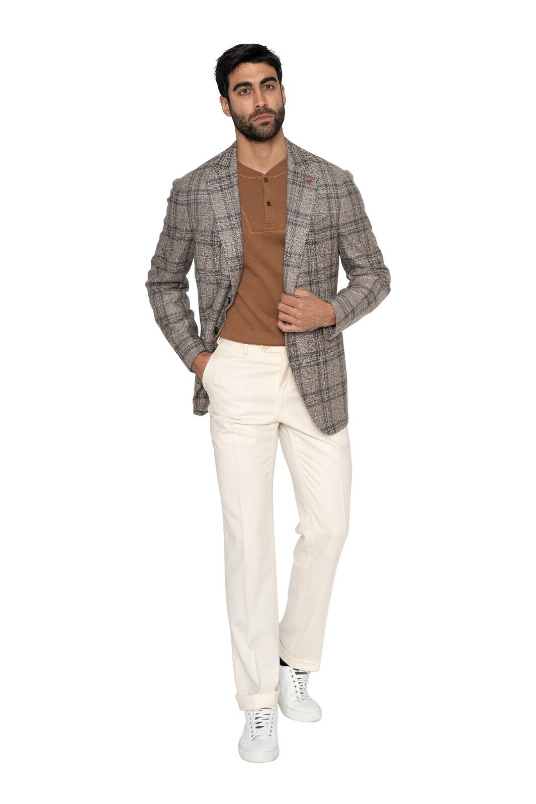 $6500 ISAIA NAPOLI Gray Checks Jacket Sport Coat 100% Cashmere  40 US / 50 EU