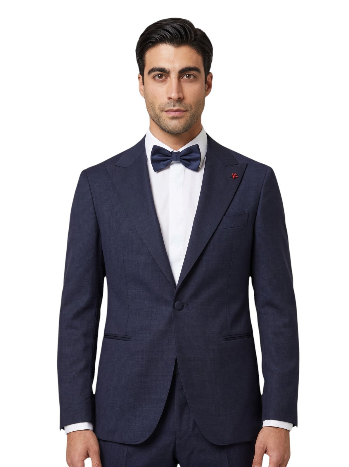 $7120 ISAIA NAPOLI Blue Navy Tuxedo Suit Fine Wool 170's & Silk   36 US 46 EU 8R