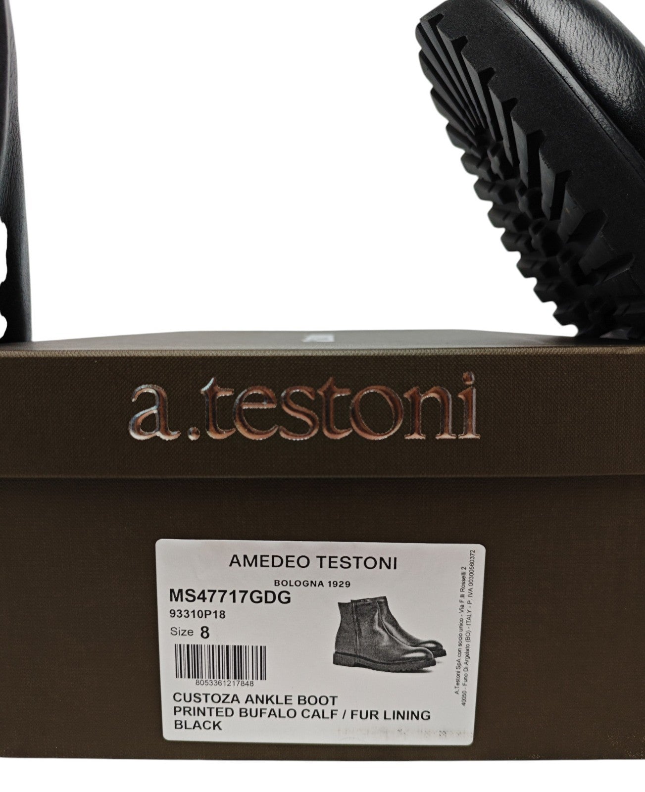 1550$ TESTONI Black Zip Boot Shoes Buffalo Calf / Fur Lining 8 UK / 9 US / 42 IT