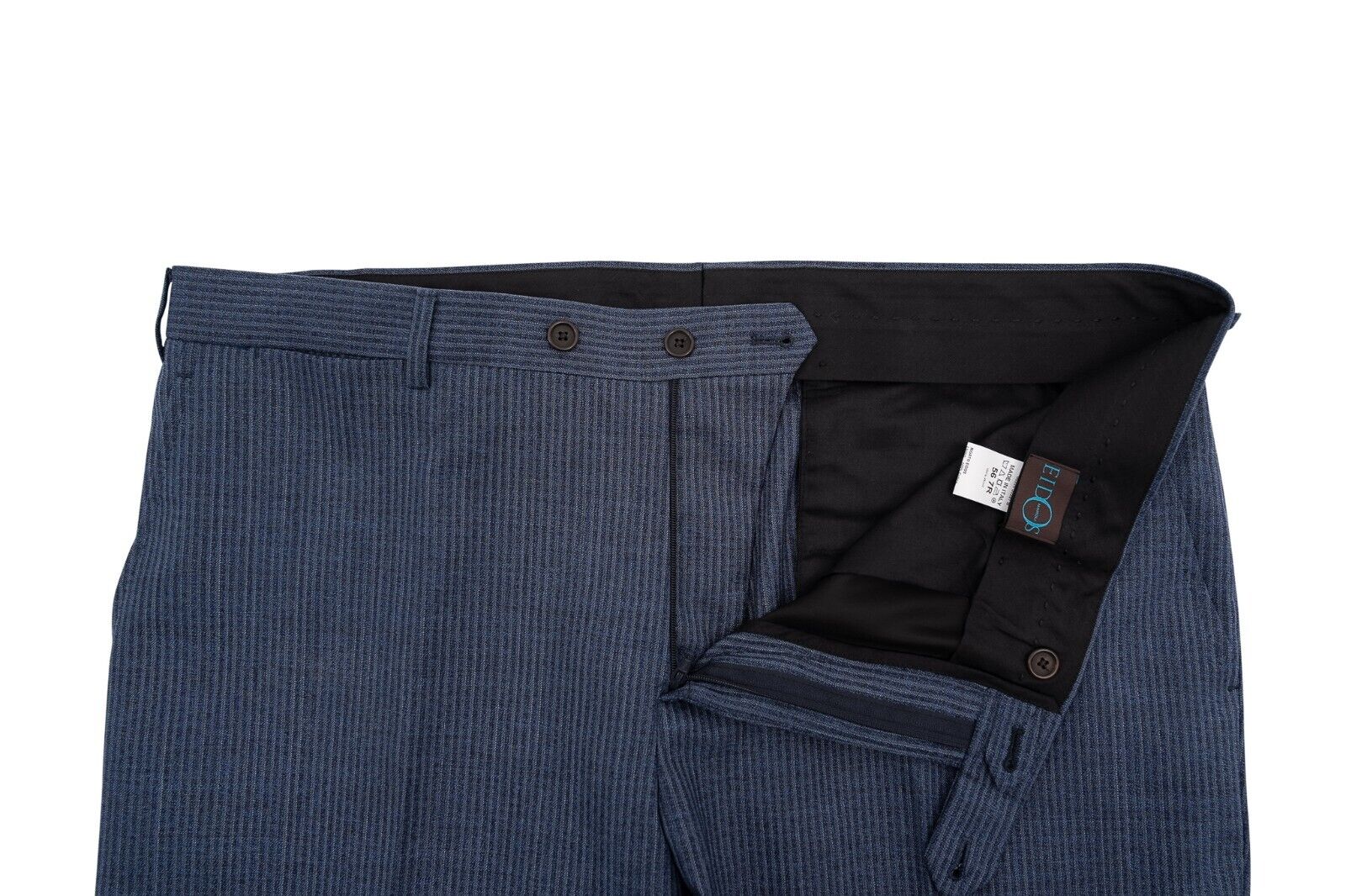 $1900 EIDOS by ISAIA NAPOLI Blue Striped Suit Wool 46 US / 56 EU Drop 7 Regular