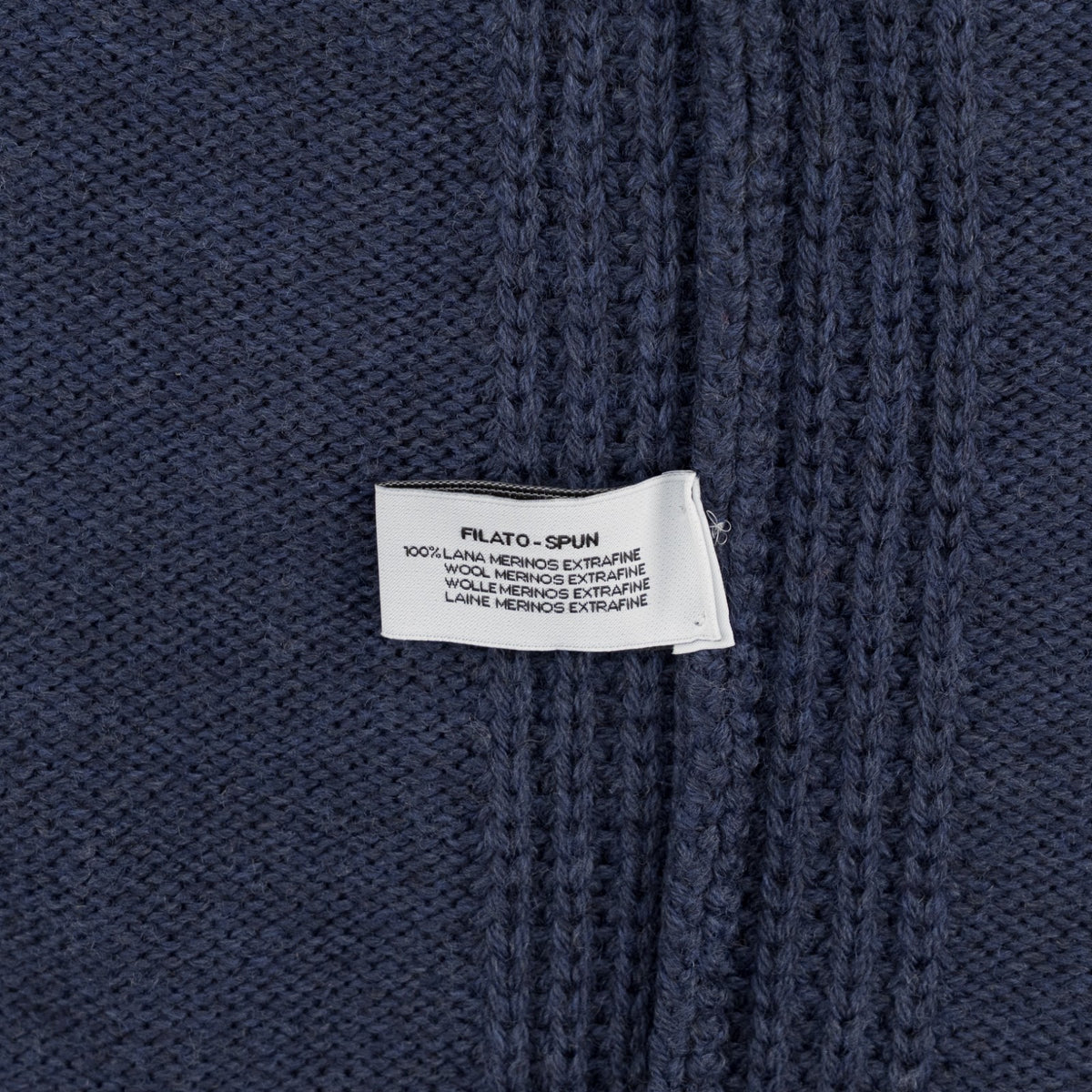420$ DELLA CIANA Blue Navy MockNeck Zip 100% Wool 40 US / 50 EU