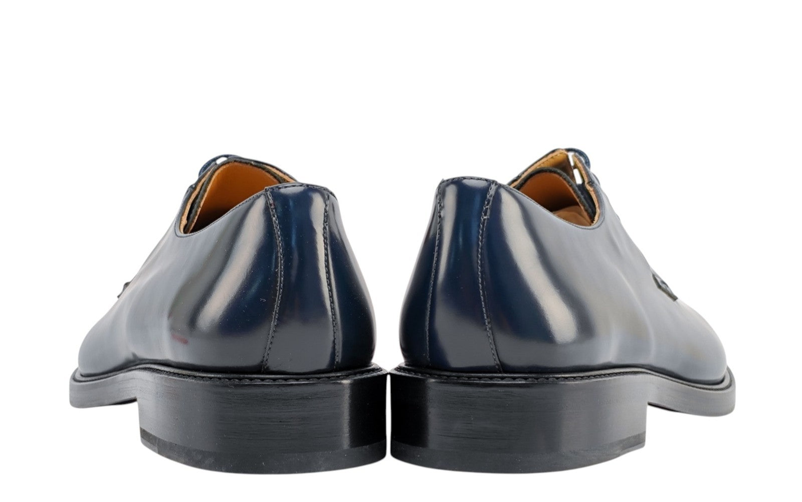1200$ TESTONI "Vietri" Derby Shoes Brush Off Calf Navy 8 UK / 9 US / 42 IT