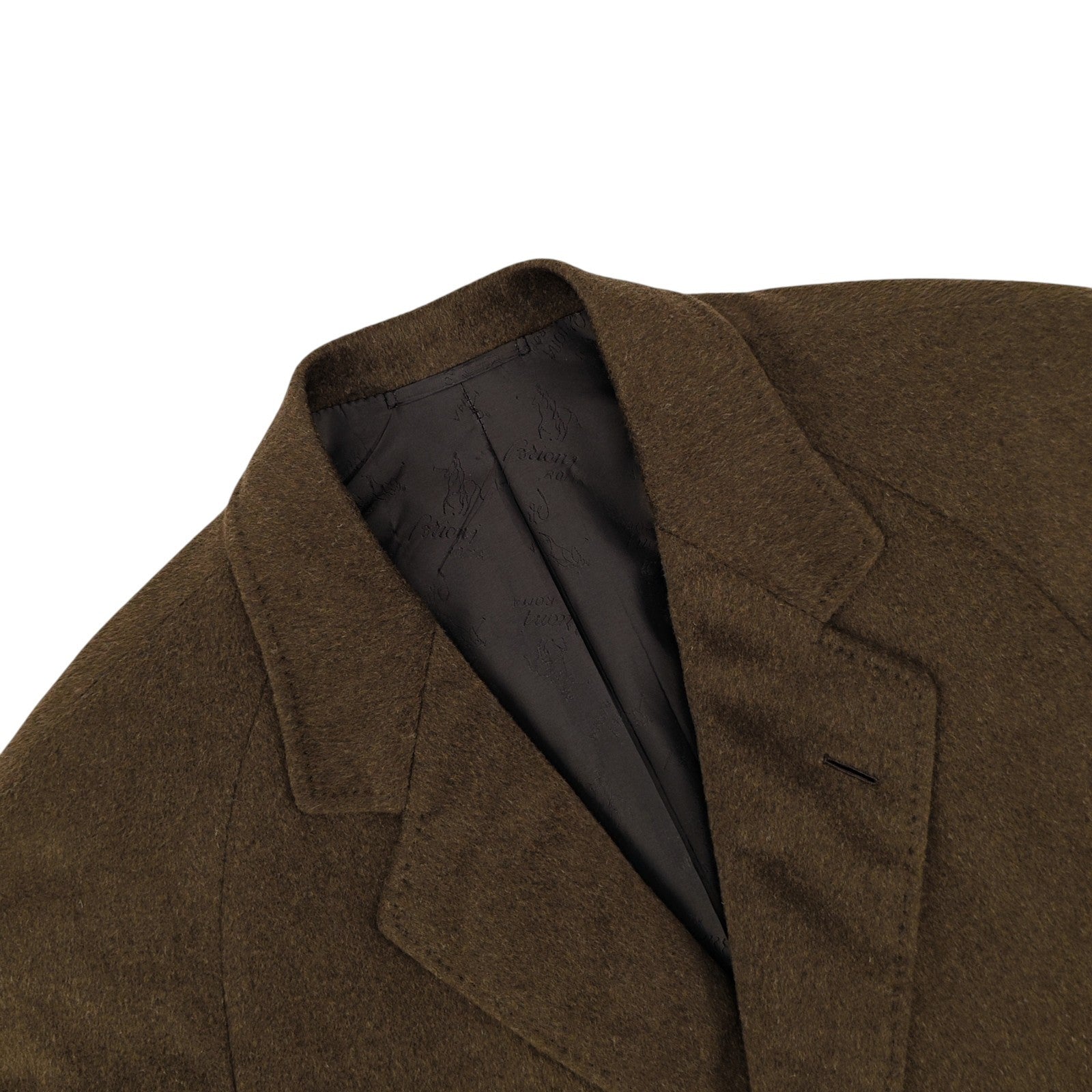 6500$ BRIONI Brown Raglan Coat Overcoat Handmade 100% Cashmere 38 US / 48 EU