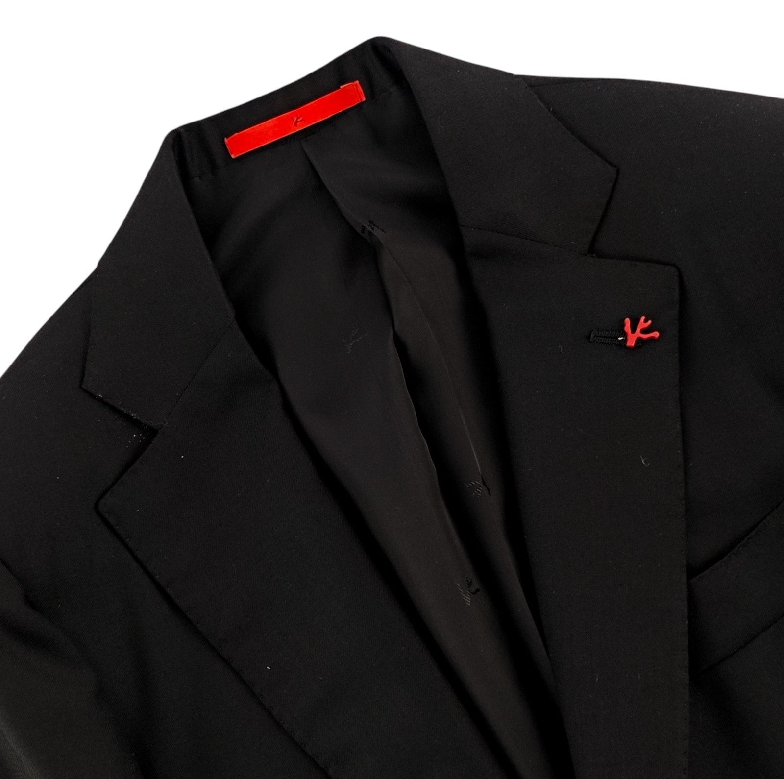 $6590 ISAIA NAPOLI "Procida" Black Suit Fine Wool 34 US / 44 EU 8R