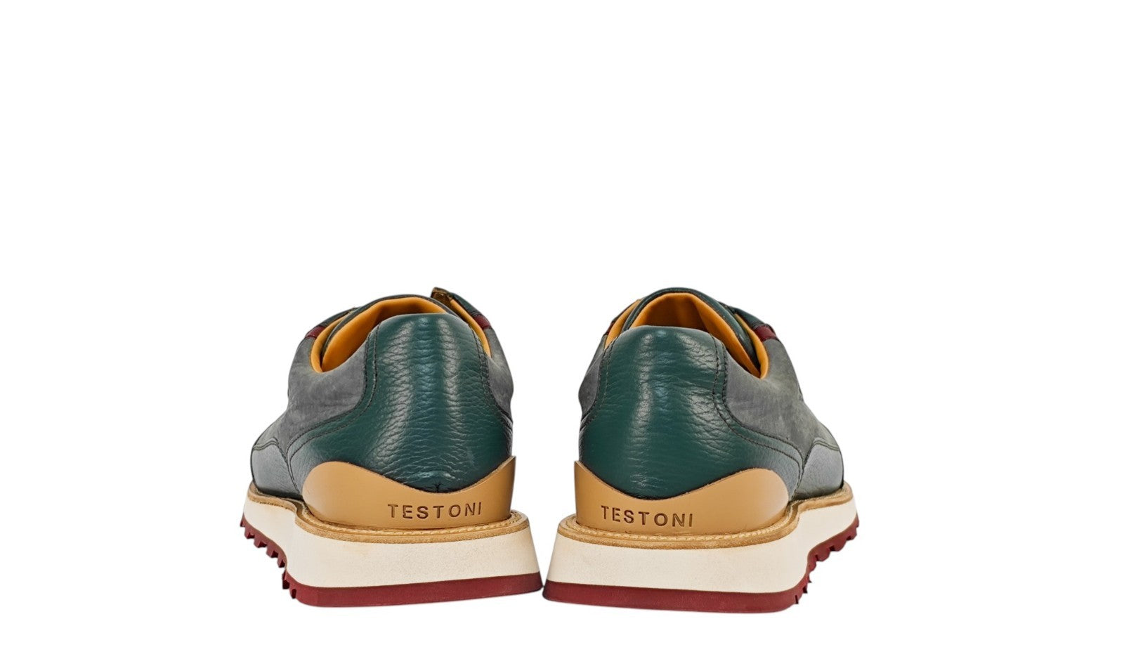 1100$ TESTONI "Moena" SlipOn Sneaker Nabuk Calf + Deerskin  8 UK / 9  US / 42 IT