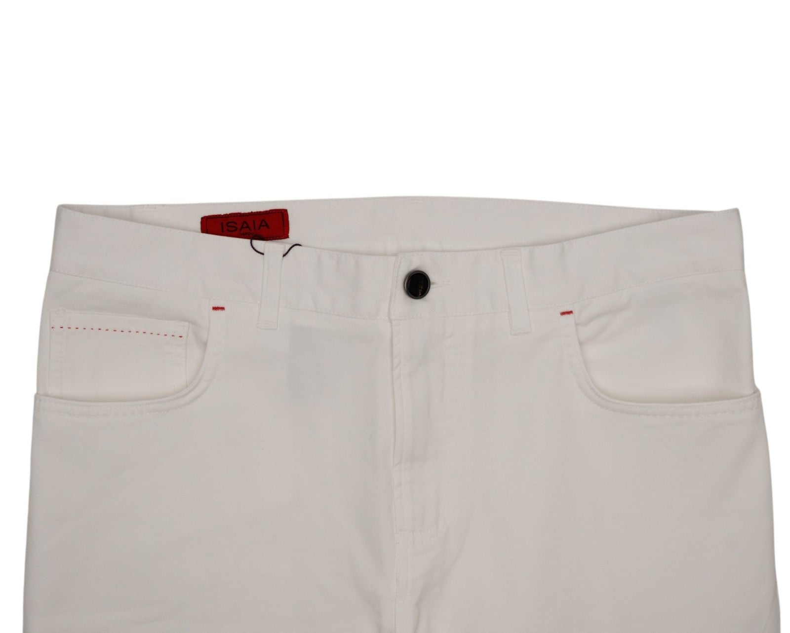 690$ ISAIA NAPOLI White 5 Pockets Denim Jeans Pant Cotton Slim Fit 34 US / 50 EU
