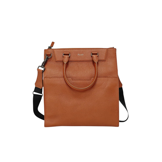 1500$ PINEIDER FIRENZE "Bottolato" PC Briefcase Shopping Tote Bag Grain Calf Rum