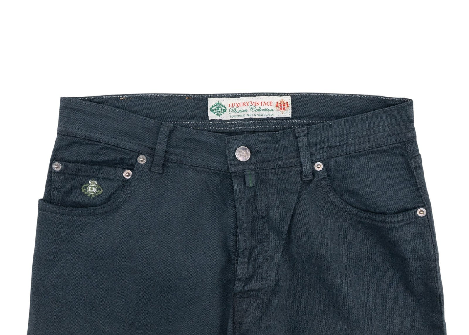 415$ LUIGI BORRELLI NAPOLI Blue Denim Jeans Pant Twill Cotton 33 US / 49 EU