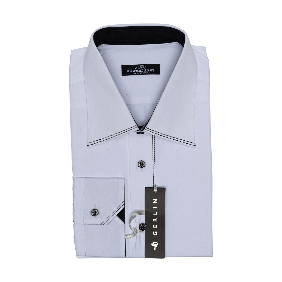 LUXURY 690$ GERLIN Shirt White SUPRALUX ALUMO Cotton 16-41 1A ZILLI