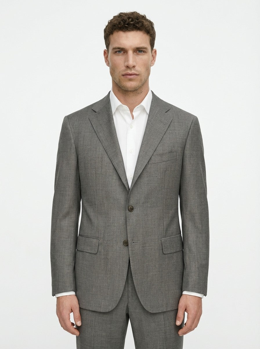 $1900 RAFFAELE CARUSO Gray 3/2 Roll Handmade Suit Wool 40 US / 50 EU