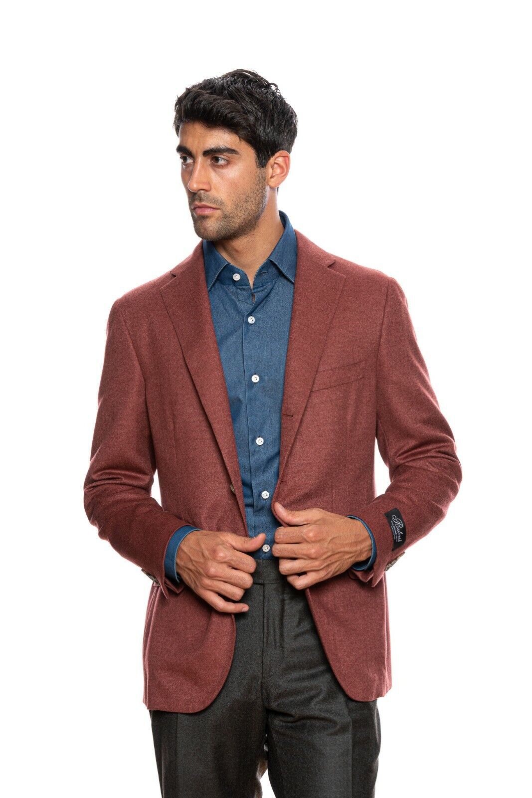 $2495 BELVEST Red Pompeian Wool Cashmere Silk Jacket 40 US / 50 EU Drop 7R 