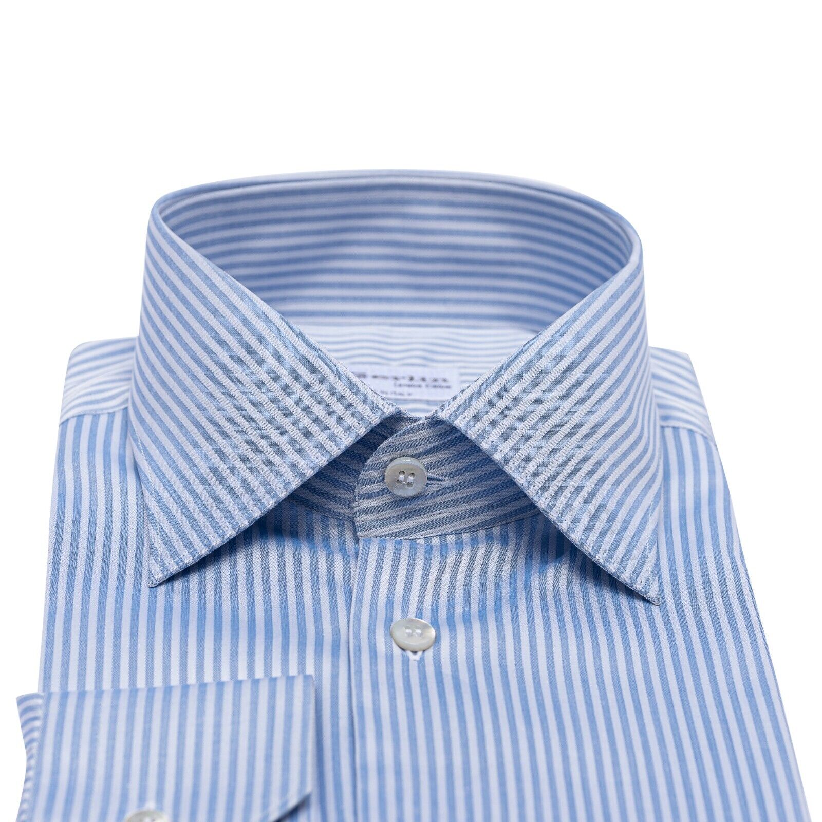 690$ LUXURY GERLIN Shirt Striped Blue ALUMO Cotton 16 - 41  - 8Z BIJAN