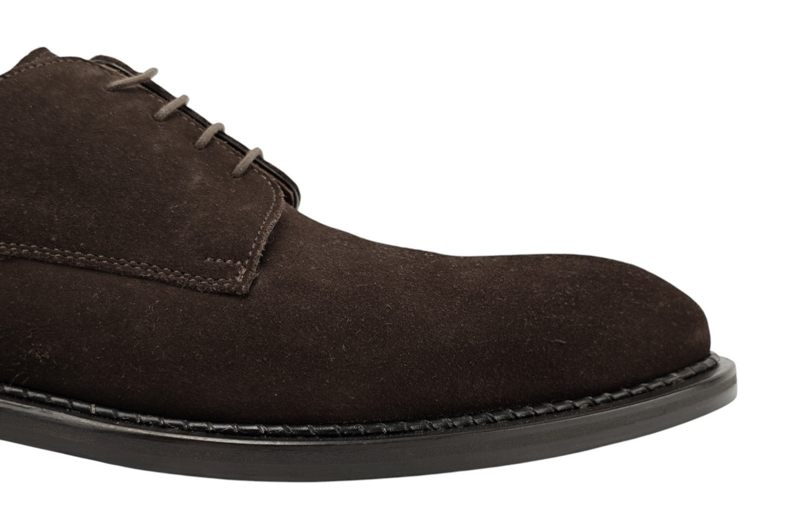 1350$ TESTONI "Venezia" Derby Shoes Suede Calf Brown 8 UK / 9 US / 42 IT