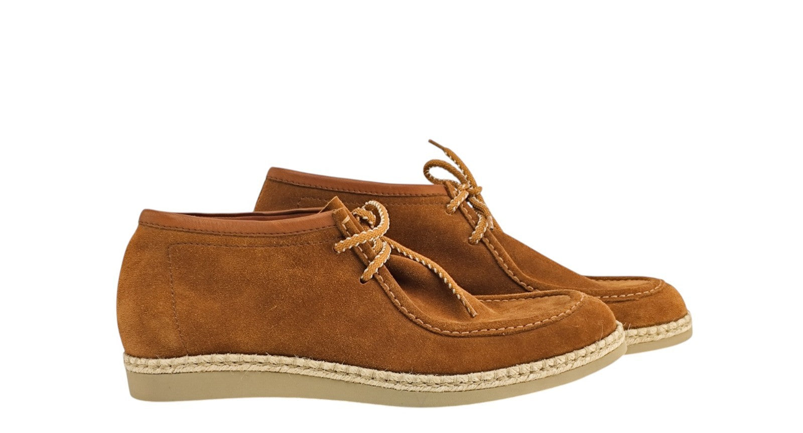 1200$ TESTONI Desert Moc-Toe Boot Buffalo Suede Calf Caramel 8 UK / 9 US / 42 IT