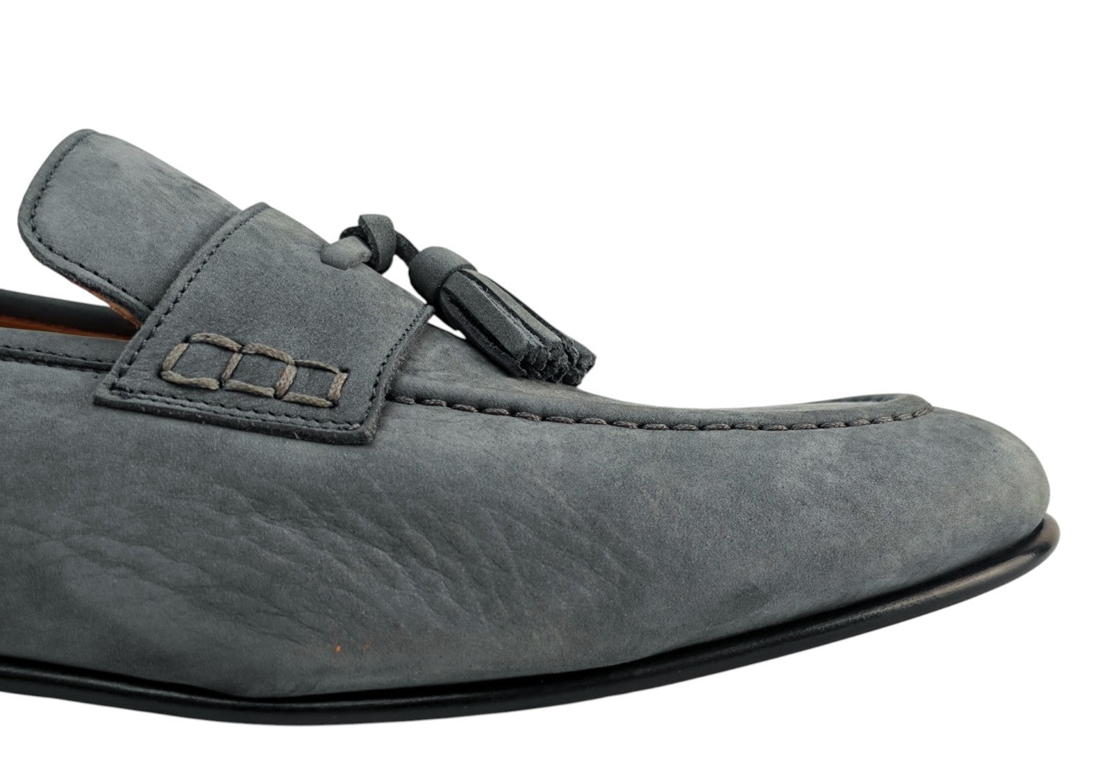 1200$ TESTONI "Pompei" Tassel Loafer Nabuk Calf Malachite 8 UK / 9 US / 42 IT