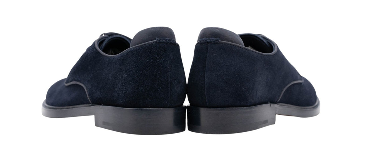 1120$ GIORGIO ARMANI Derby Shoes Blue Navy Suede 6 UK  7 US  40 IT