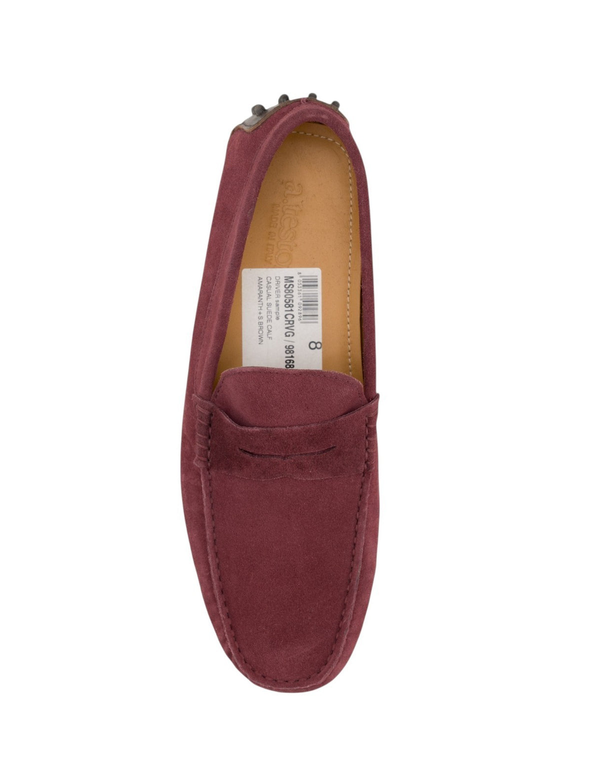 1200$ TESTONI Driver Loafer Shoes Casual Suede Calf Amaranth 8 UK / 9 US / 42 IT