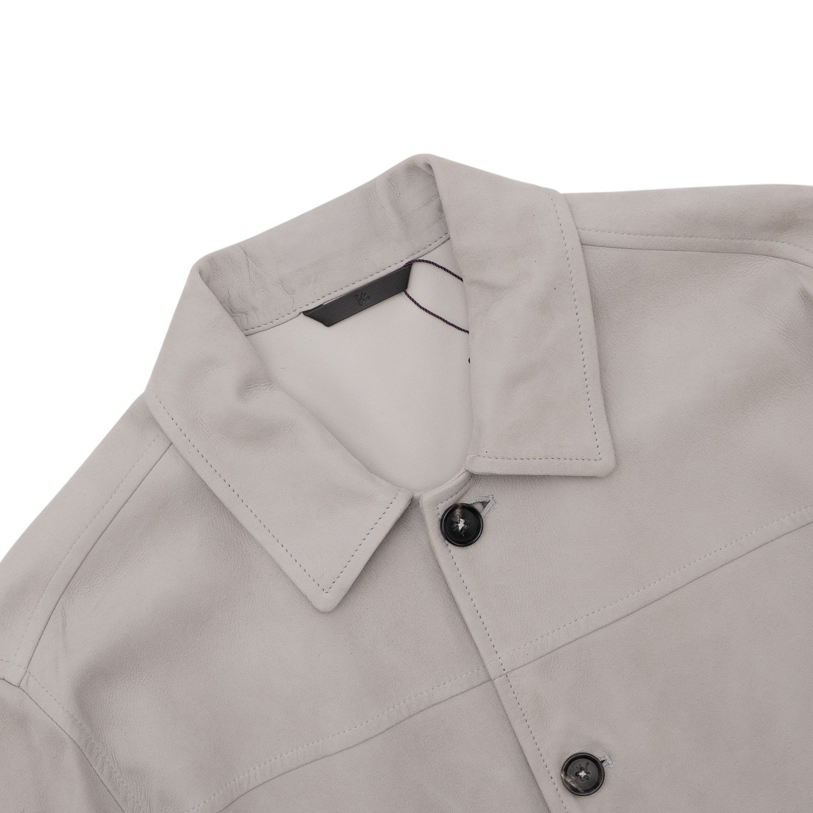 5650$ ISAIA NAPOLI Gray Jacket 100% Suede Lambskin Leather 40 US / 50 EU