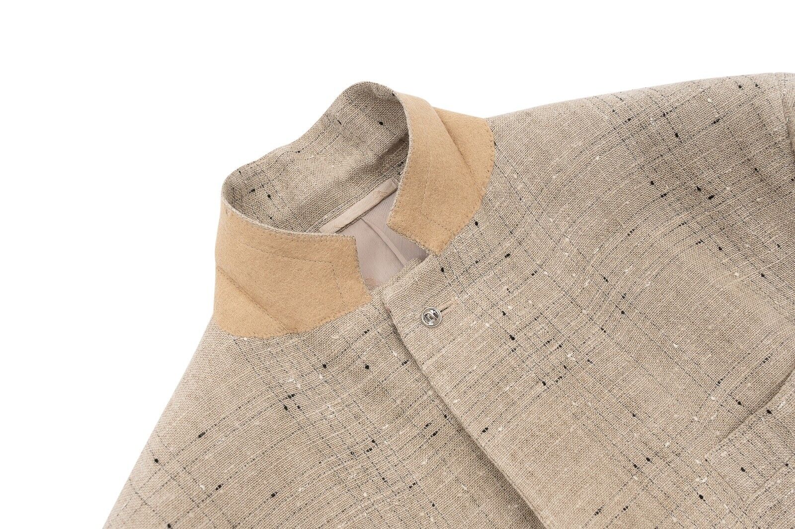 $1500 EIDOS by ISAIA NAPOLI Beige Jacket Sport Coat Irish Linen