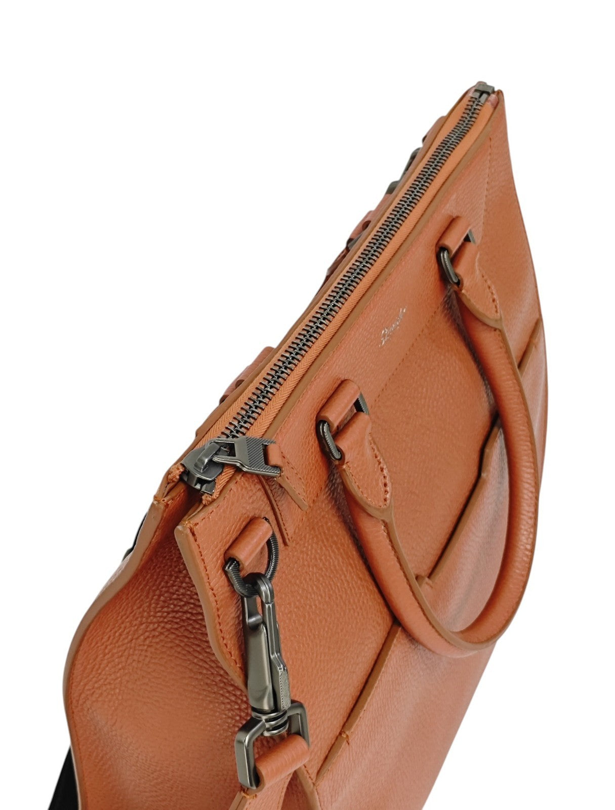 1500$ PINEIDER FIRENZE "Bottolato" PC Briefcase Shopping Tote Bag Grain Calf Rum