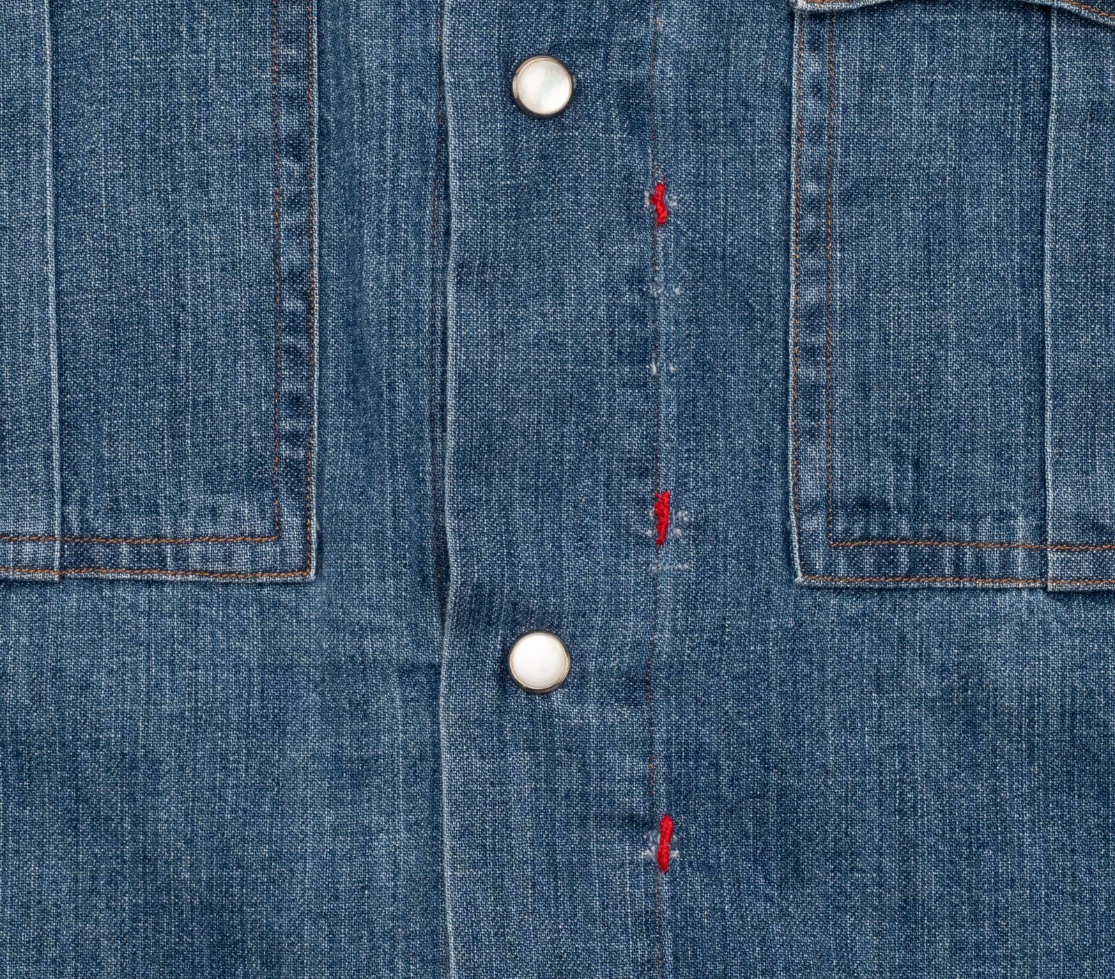 730$ ISAIA NAPOLI Denim Western Shirt Hand-Sewn Blue Cotton 15.5 - 39