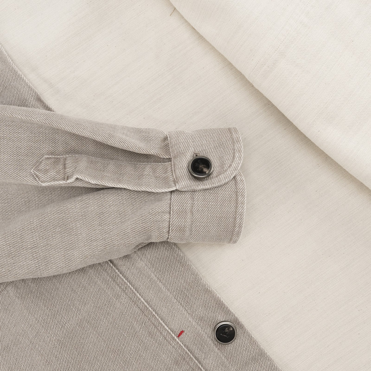 $1650 ISAIA NAPOLI Washed Sand / Beige Overshirt Jacket Denim Cotton Size S