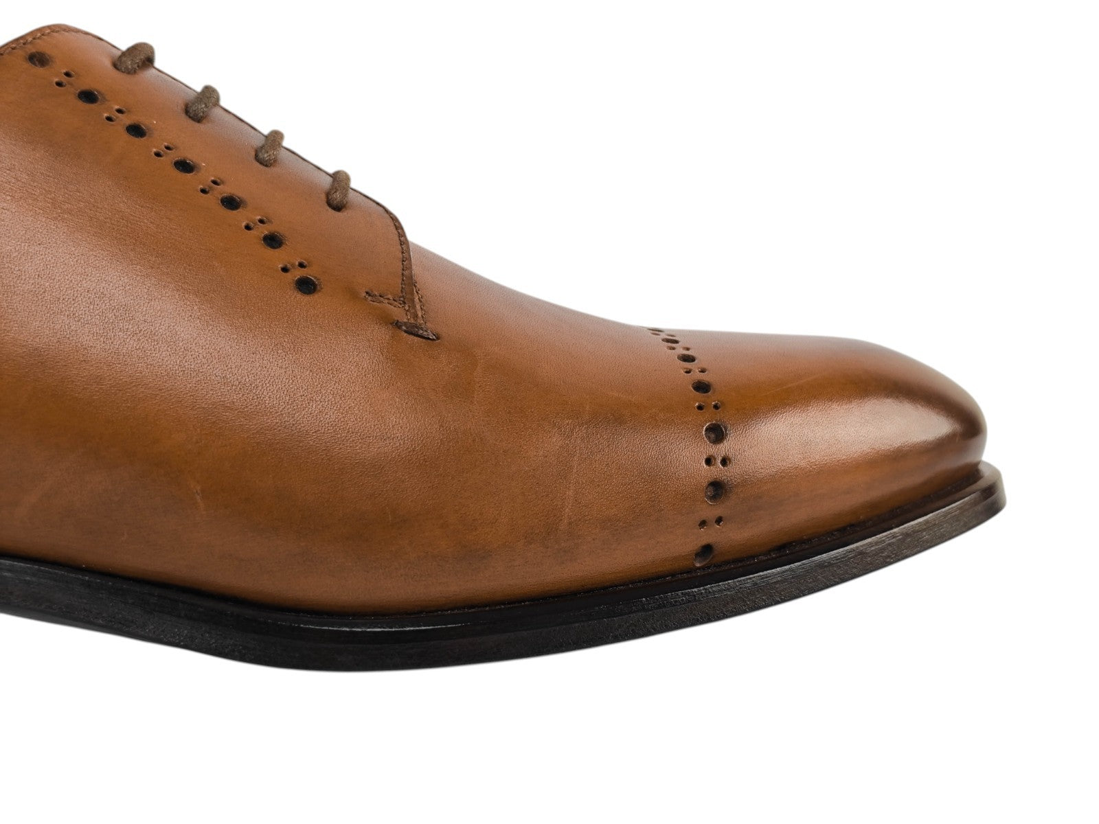 1050$ TESTONI 1929 Derby Shoes Antique Lux Calf Caramel 8 UK / 9 US / 42 IT