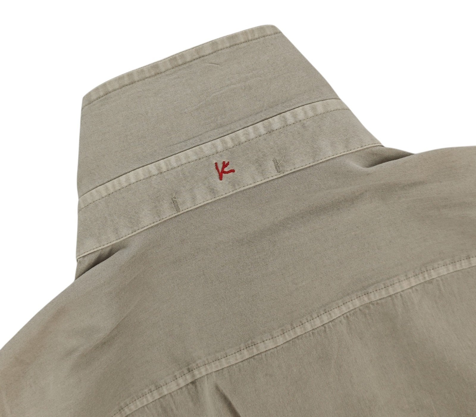 $1250 ISAIA NAPOLI Light Beige Hand-Sewn Overshirt Jacket Cotton - Silk