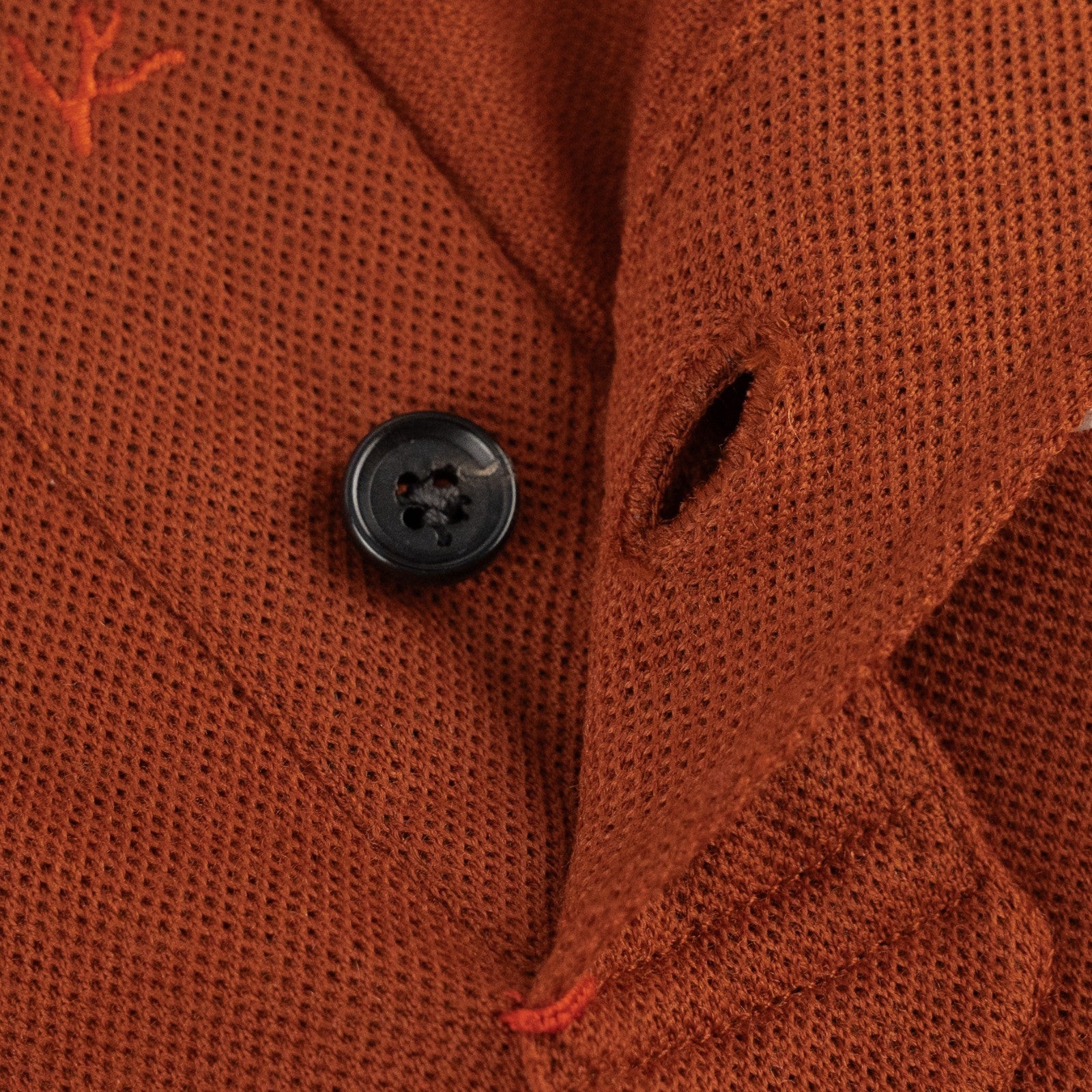 1200$ ISAIA NAPOLI Rust Handmade Polo Long Sleeve Knit Wool Jersey