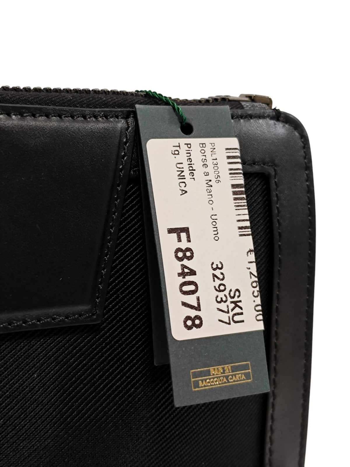 1480$ PINEIDER FIRENZE 1774 Black Nylon & Calf Slim Briefcase Bag Document Case