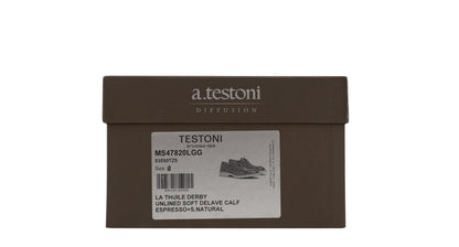 1200$ TESTONI La Thuile Piuma Construction Derby Shoes Calf 8 UK / 9 US / 42 IT