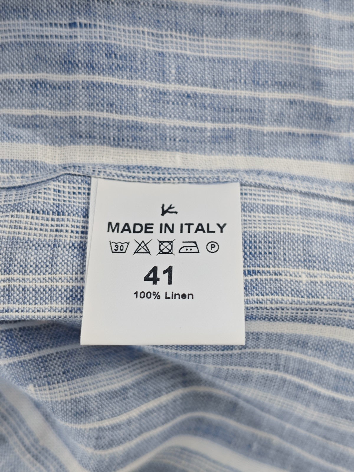 790$ ISAIA NAPOLI Blue Casual Shirt Camp Collar Short Sleeve 100% Linen 16 - 41
