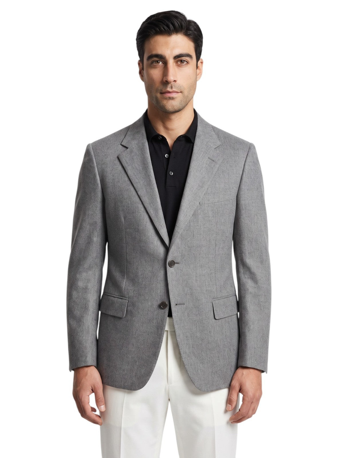 1750$ LEONARD PARIS Jacket Sport Coat Wool Cashmere Gray 42 US / 52 IT  7R