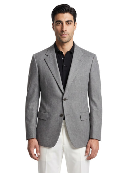 1750$ LEONARD PARIS Jacket Sport Coat Wool Cashmere Gray 42 US / 52 IT  7R