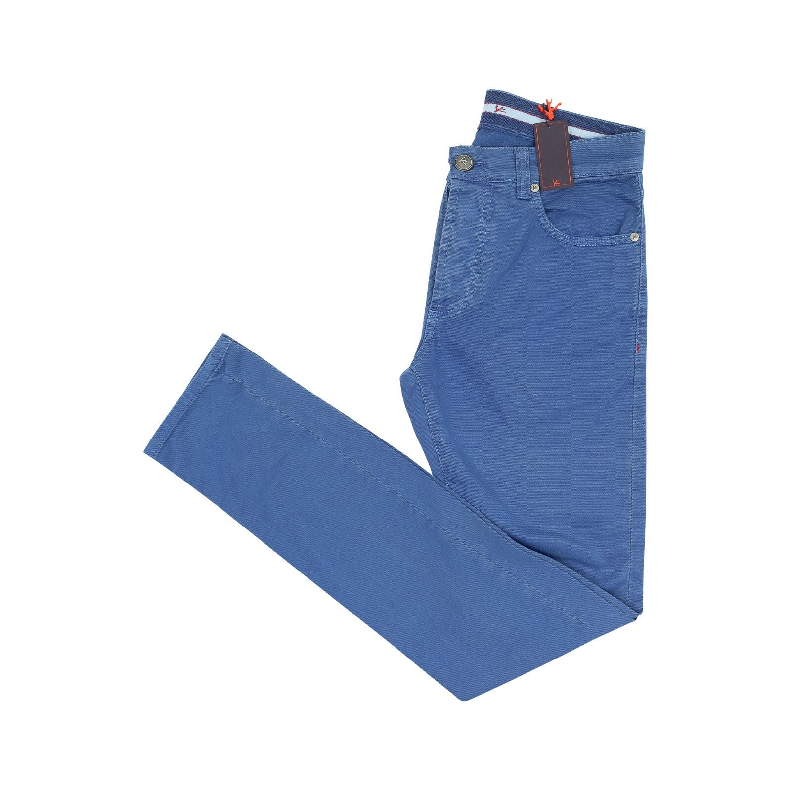 690$ ISAIA NAPOLI Blue 5 Pockets Denim Jeans Pant Cotton 30 US / 46 EU Slim Fit
