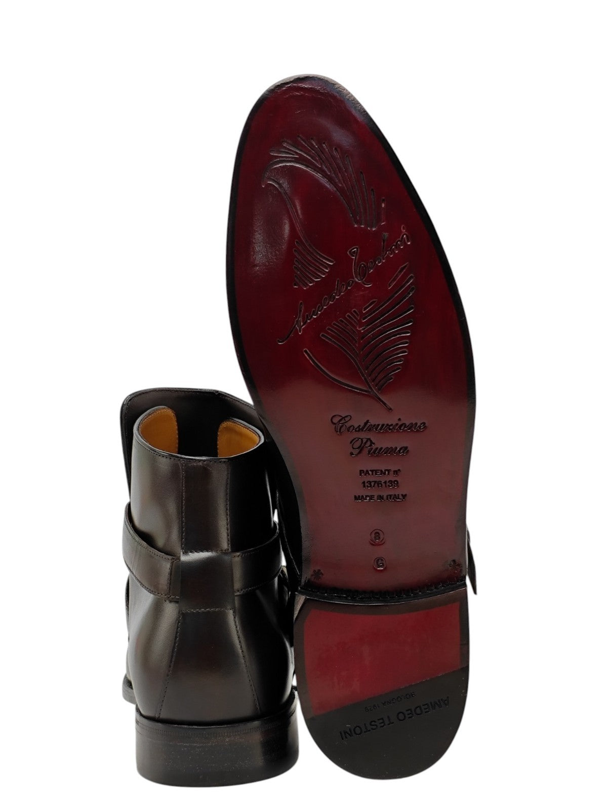 1550$ TESTONI "Piuma" Ankle Boot Calf Dark Brown Cigar 8 UK / 9 US / 42 IT