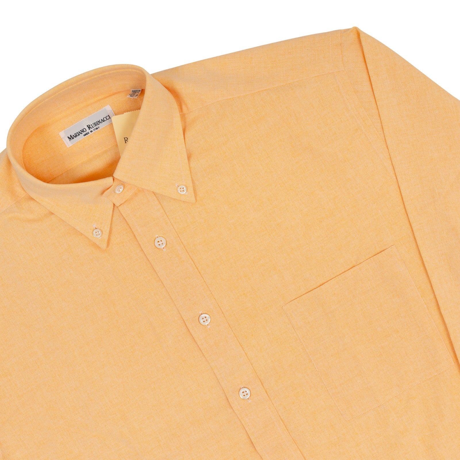 520$ RUBINACCI NAPOLI Orange Shirt Cotton Button Down Classic Fit  1J
